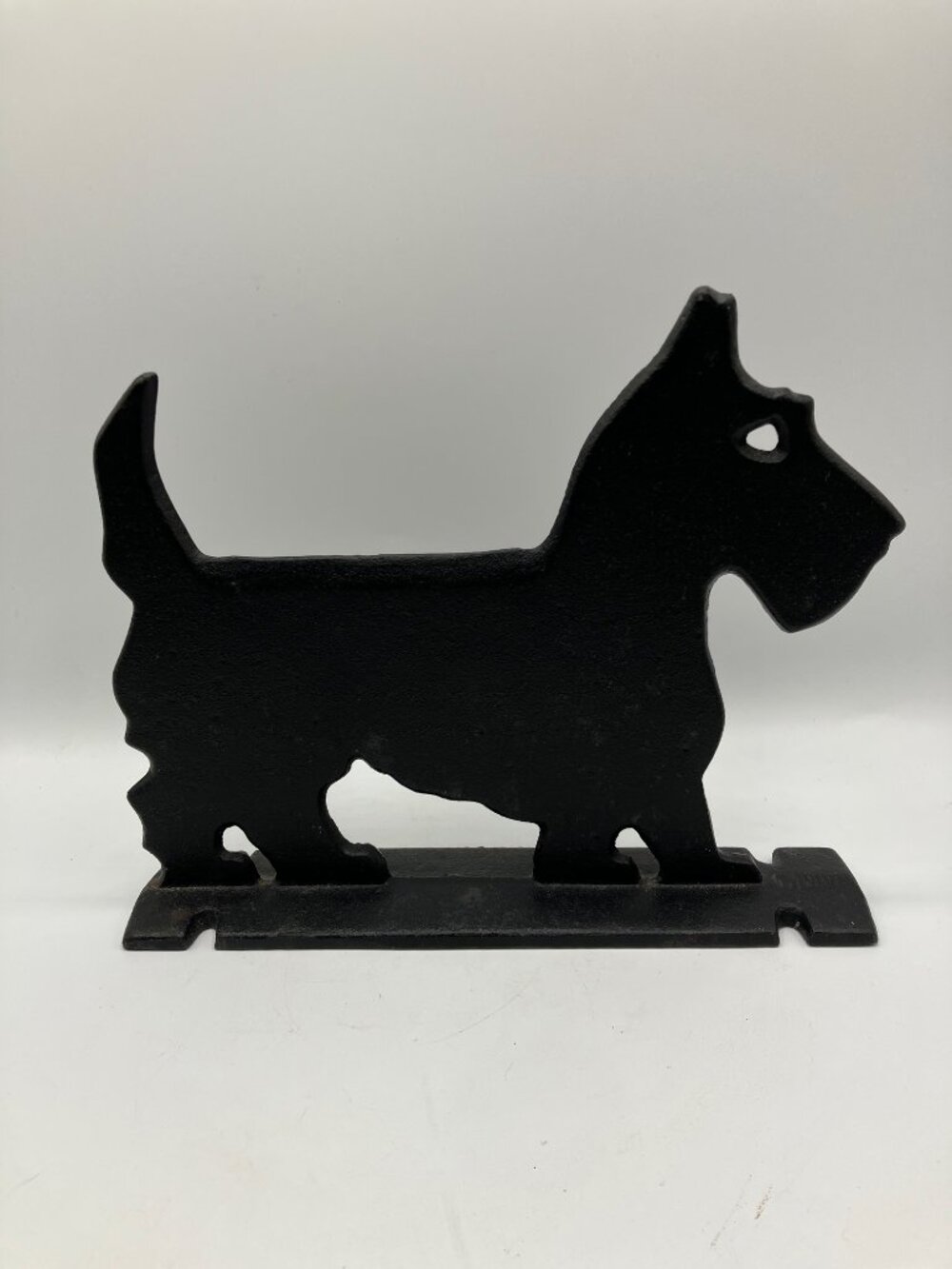 Scottie Dog Boot Scraper Cast Iron Marked and Numbered Black Scottish Terrier